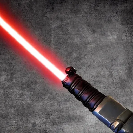 Prompt: the hilt of a lightsaber from a sith that is from a galaxy far away