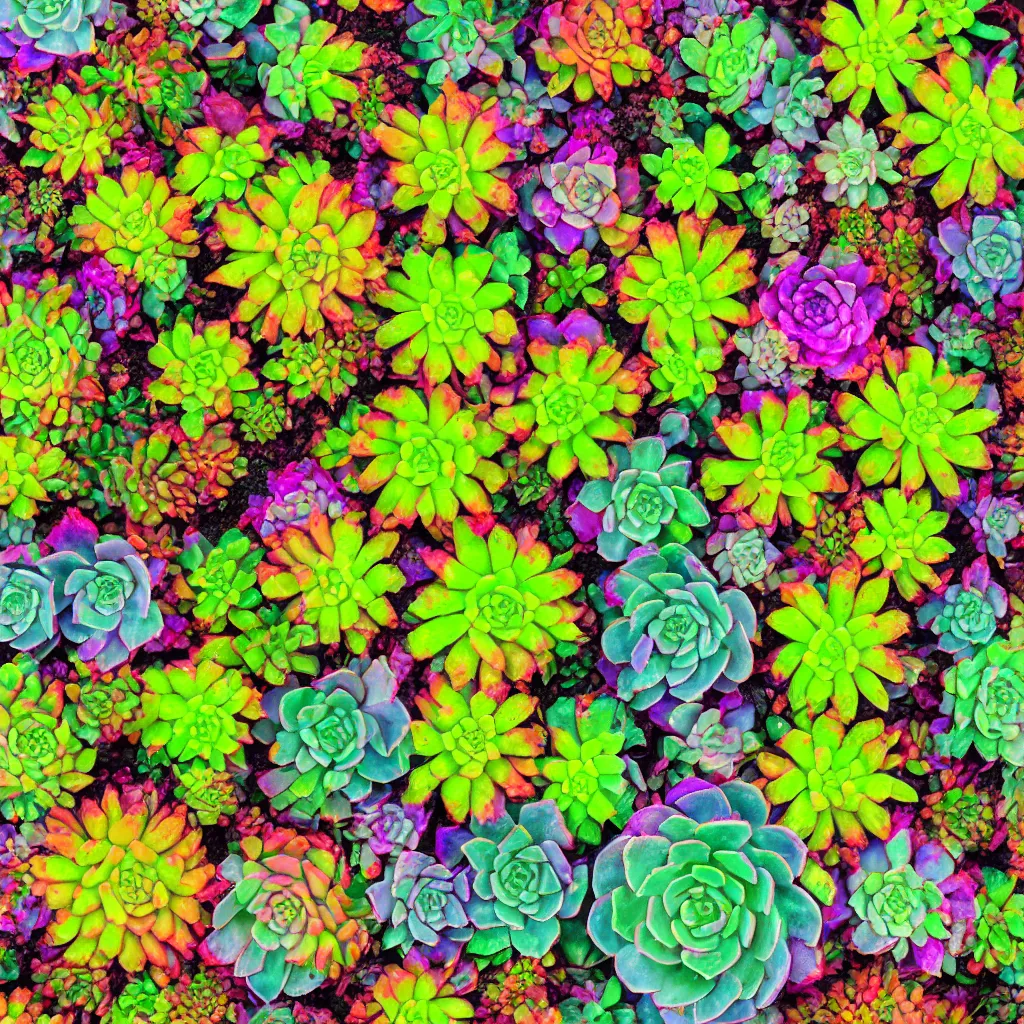 Image similar to psychedelic succulent