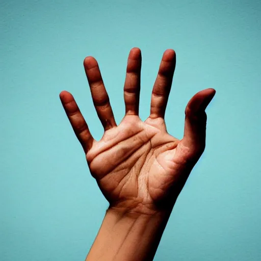 Prompt: a human hand that actually looks like a hand with 5 fingers photo