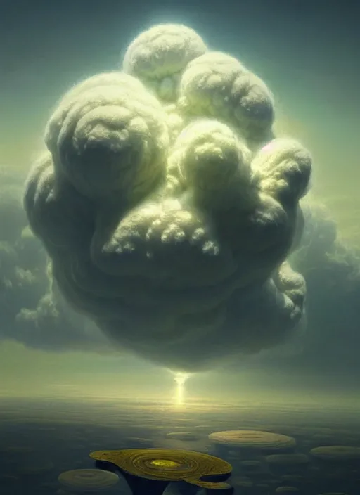 Image similar to a hyper - detailed 3 d render of venusian cloud farming, surrealism!!!!! surreal concept art, lifelike, photorealistic, digital painting, aesthetic, smooth, sharp focus, artstation hd, by greg rutkowski, bruce pennington, valentina remenar and asher duran,