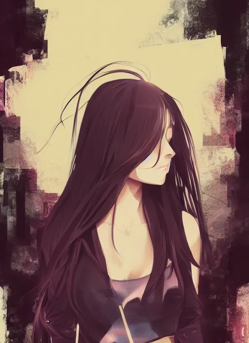 Image similar to woman in streetwear, long hair, poster, portrait, anime key visual, by wlop, anime, pretty face, manga,