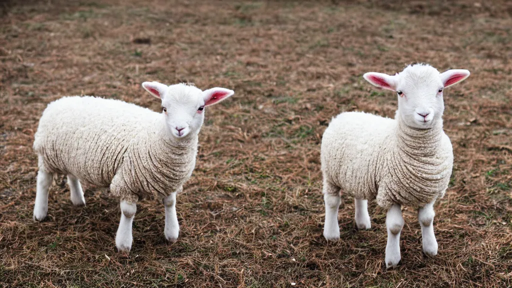 Image similar to lamb wearing a sweater, upper body shot, canon eos r 3, f / 1. 4, iso 2 0 0, 1 / 1 6 0 s, 8 k, raw, unedited, symmetrical balance, in - frame