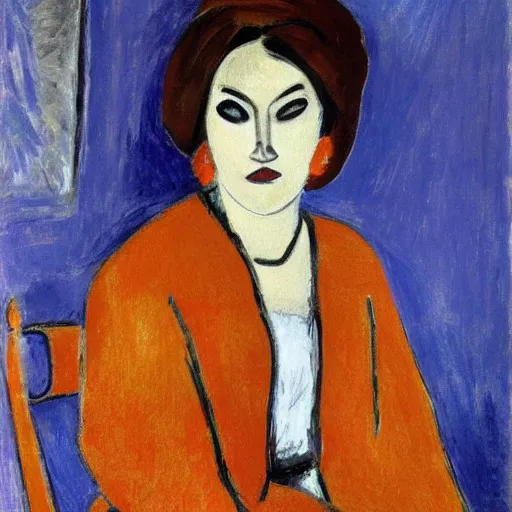 Prompt: woman face style of Matisse