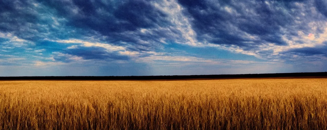 Image similar to film still of victoria justice, kansas landscape and sky, intricate, beautiful, serene, majestic, detailed, ultra, mega, super, visable sounds waves