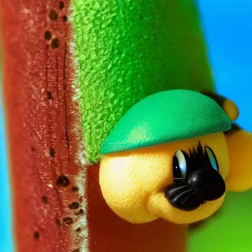 Image similar to mario bros as a catterpillar, animal photography, closeup