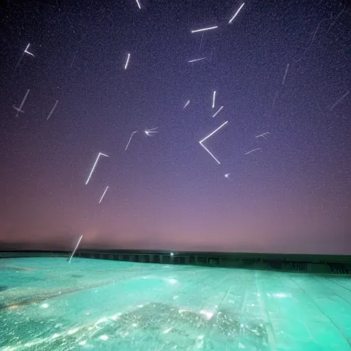 Prompt: underwater meteor shower