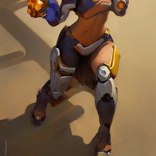 Image similar to greg manchess portrait painting of a female ironman as overwatch character, medium shot, asymmetrical, profile picture, organic painting, sunny day, matte painting, bold shapes, hard edges, street art, trending on artstation, by huang guangjian, gil elvgren, ruan jia, greg rutkowski, gaston bussiere