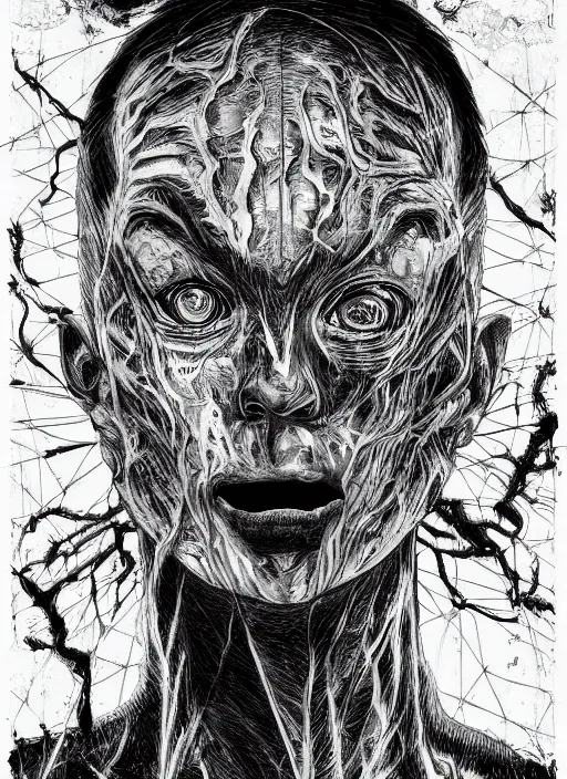 Image similar to digital _ painting _ of _ junji ito horror black and white _ by _ filipe _ pagliuso _ and _ justin _ gerard _ symmetric _ fantasy _ highly _ detailed _ realistic _ intricate _ port