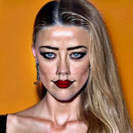 Image similar to gourd carved to look like the face of amber heard