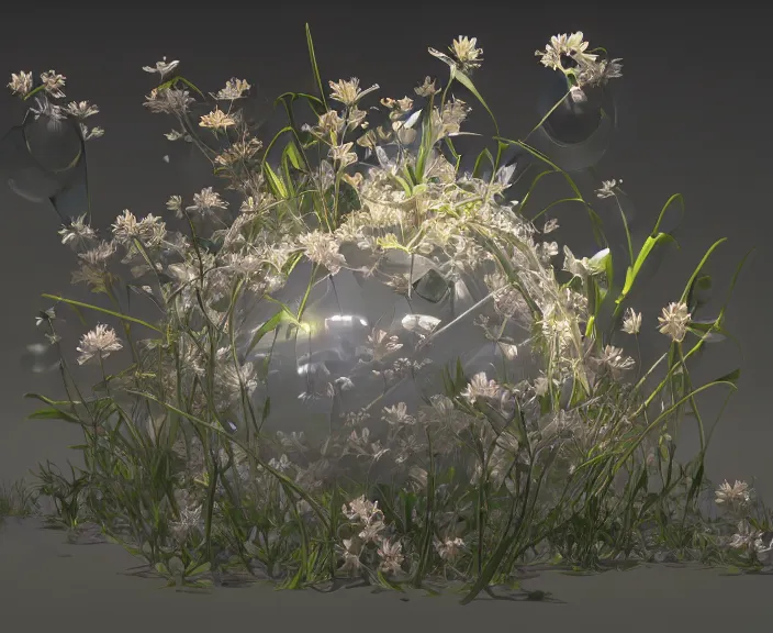 Prompt: simplicity, transparent clear see - through image of simple robots, floral environment, ultra realistic, concept art, minimalism, photorealistic, octane render, 8 k, unreal engine. art by gustave dore and nori inoguchi and sam kaplan and zachary goulko and christopher marley and artgerm and alphonse mucha