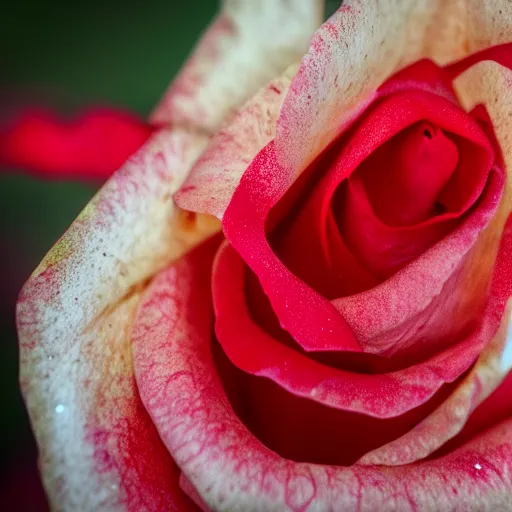 Image similar to a macro 8mm photo of a red rose petal, macro photograph, photo, photorealistic