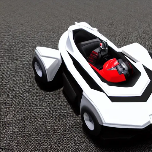 Image similar to audi atv, smooth, hovercraft, gunpla, 3 d, futuristic, clean aesthetic, apple car, transparent