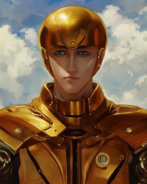 Image similar to Genos, anime, oil on canvas, artstation, by J. C. Leyendecker and Edmund Blair Leighton and Charlie Bowater, octane