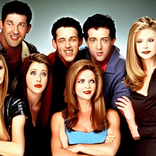 Image similar to cast photo of evil-friends television show 1994