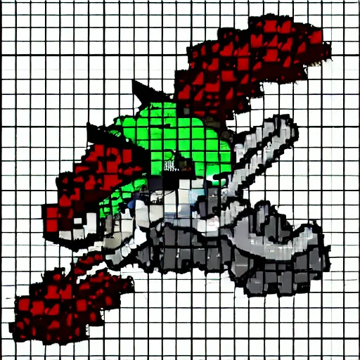 isometric pixel art of a dragon sprite, game concept