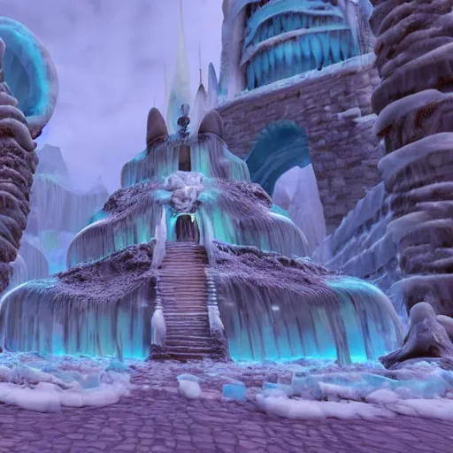 Prompt: Icecrown citadel covered in icecream, unreal engine