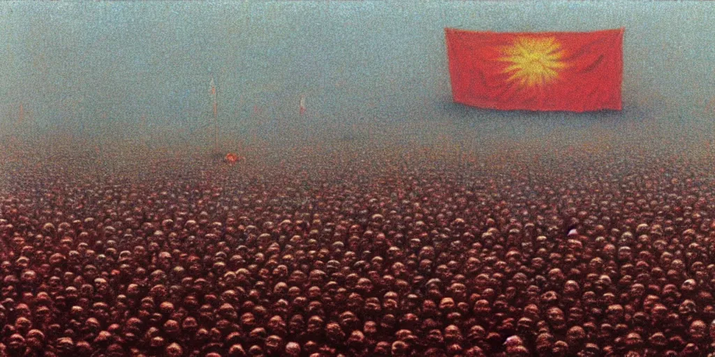 Prompt: tiananmen square riots by zdzislaw beksinski, oil painting, 3 5 mm film grain