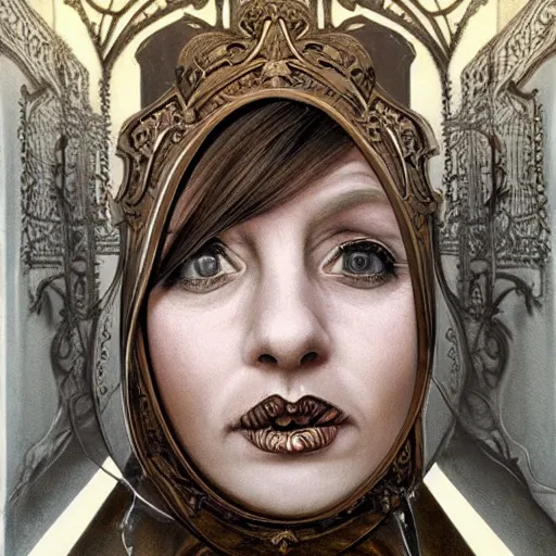 Image similar to hyperrealistic detailed crerpy artnouveau style scary portraits of layers of fear