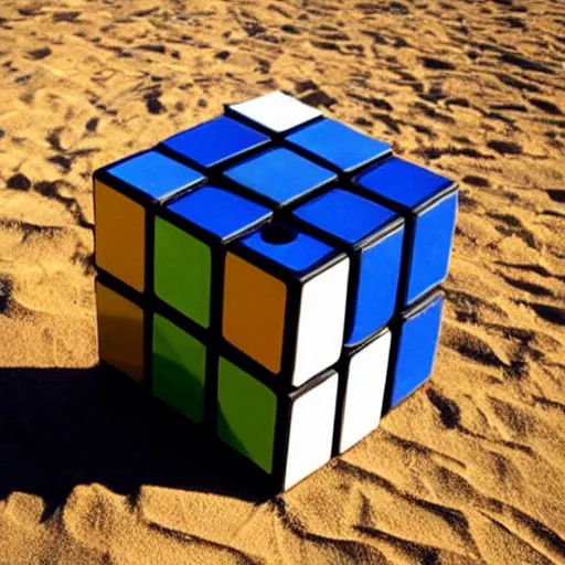 Prompt: rubik's cube made of sand