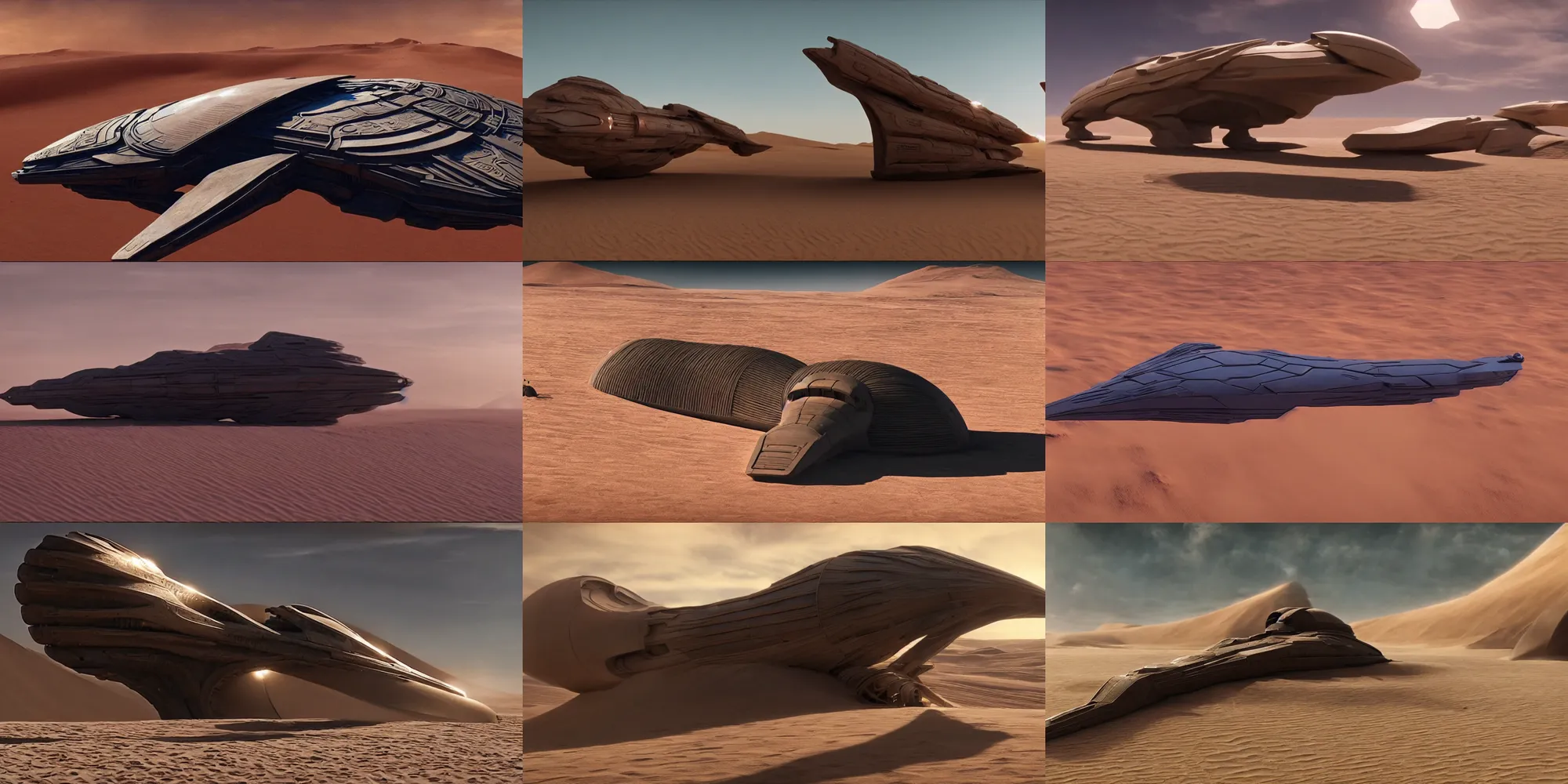 Prompt: spaceship from the movie dune, 2 0 2 1 cinematic 4 k framegrab
