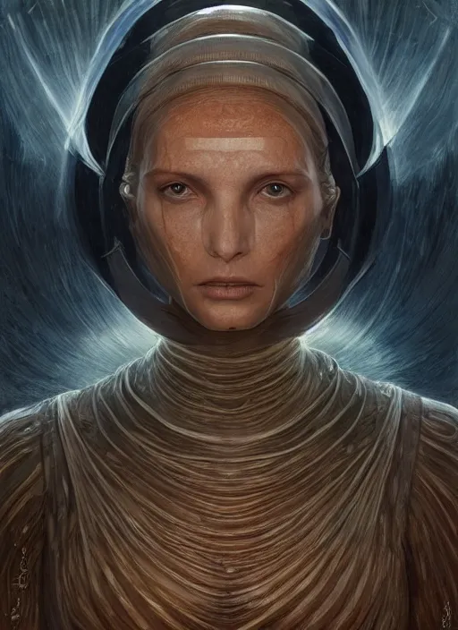 Prompt: artstation concept of a woman as Dune concept art, translucent skin, bio skin, symmetrical face, fantasy science, science background, sci-fi, hyperdetailed, artstation trending, world renowned artists, worth1000.com, historic artworks society, antique renewel, cgsociety, by greg rutkowski, by Gustave Dore, Deviantart