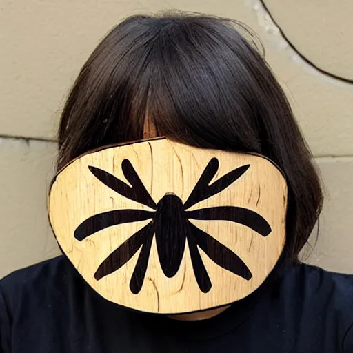 Image similar to insect inspired wooden mask