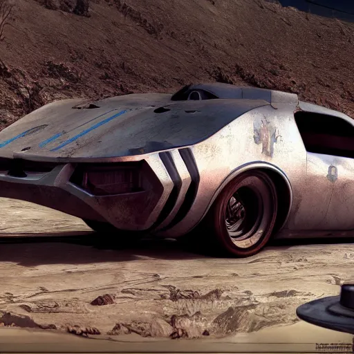 Image similar to fallout concept art car render ultra unreal engine 5