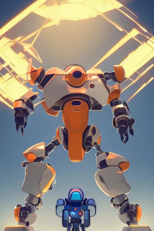 Image similar to metabots medabots medarotto medarot robot minimalist comics, behance hd by jesper ejsing, by rhads, makoto shinkai and lois van baarle, ilya kuvshinov, rossdraws global illumination ray tracing hdr radiating a glowing aura