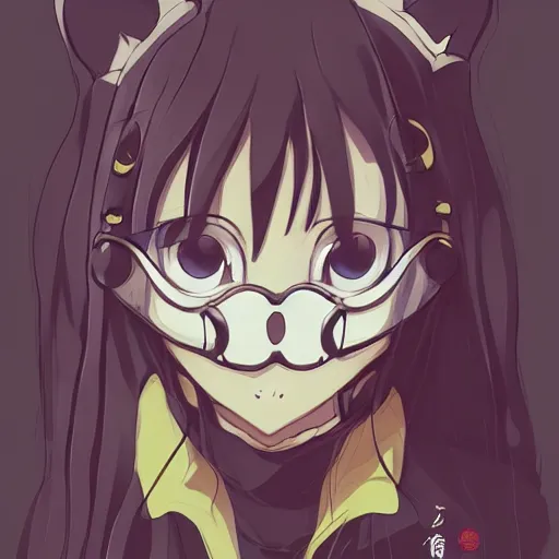 Prompt: portrait of phony in the cat mask, anime fantasy illustration by tomoyuki yamasaki, kyoto studio, madhouse, ufotable, trending on artstation