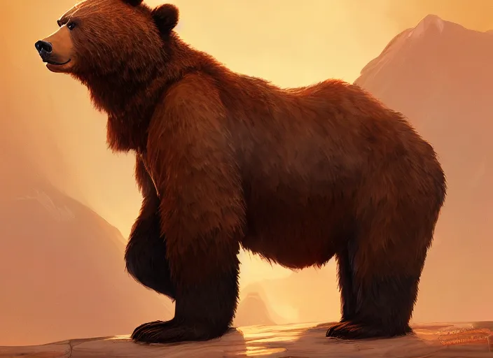 Image similar to character portrait feature of the anthro male anthropomorphic kamchatka brown bear fursona wearing cowboy outfit wild west desperado character design stylized by charlie bowater, ross tran, artgerm, and makoto shinkai, detailed, soft lighting, rendered in octane