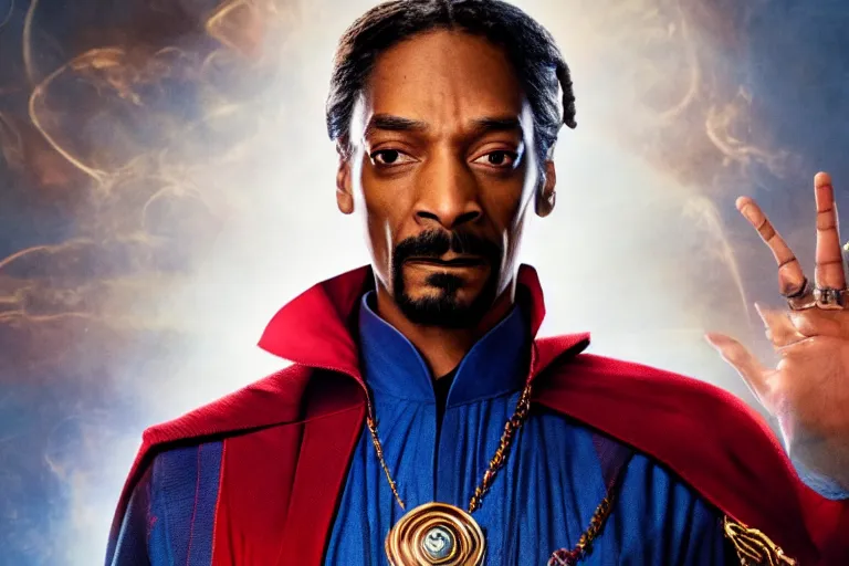 Image similar to film still of snoop dogg as doctor strange in avengers endgame, 4 k