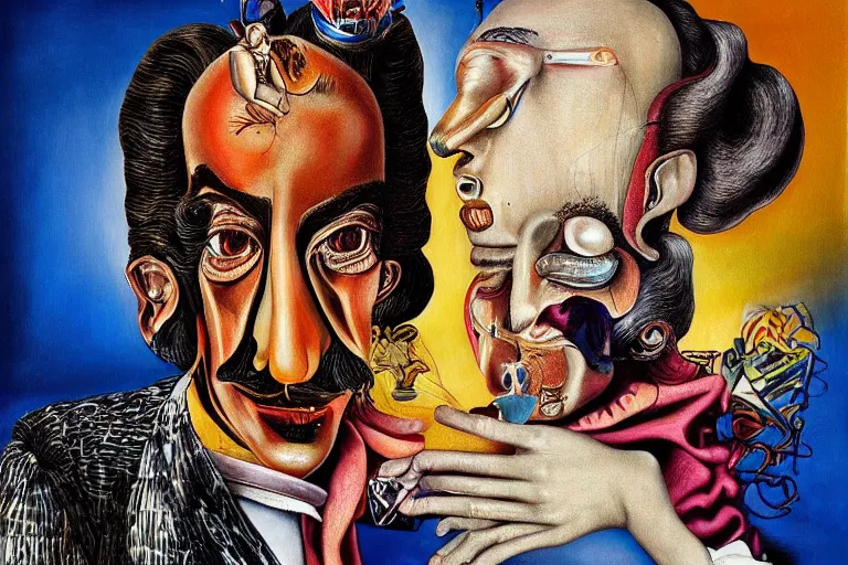 Image similar to portrait of a uncanny painter by Chor Boogie and Salvador Dali collaboration