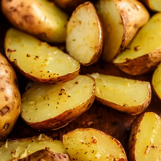 Prompt: Hackleback Potato. Cookbook photo. Close-up, detailed.