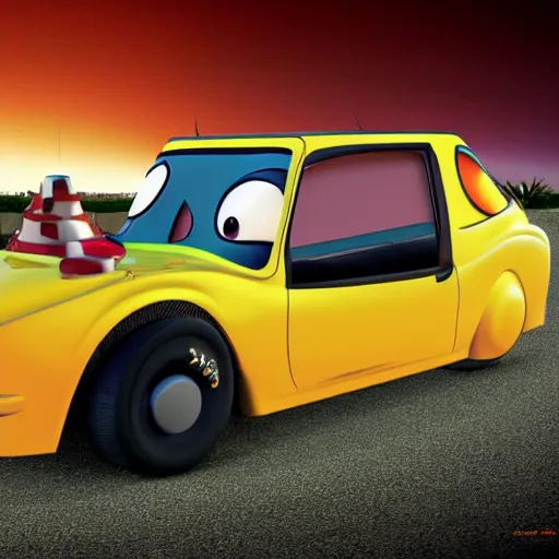 Image similar to car jesus christ dressed up like a car, as a car from the movie pixar's cars 2,