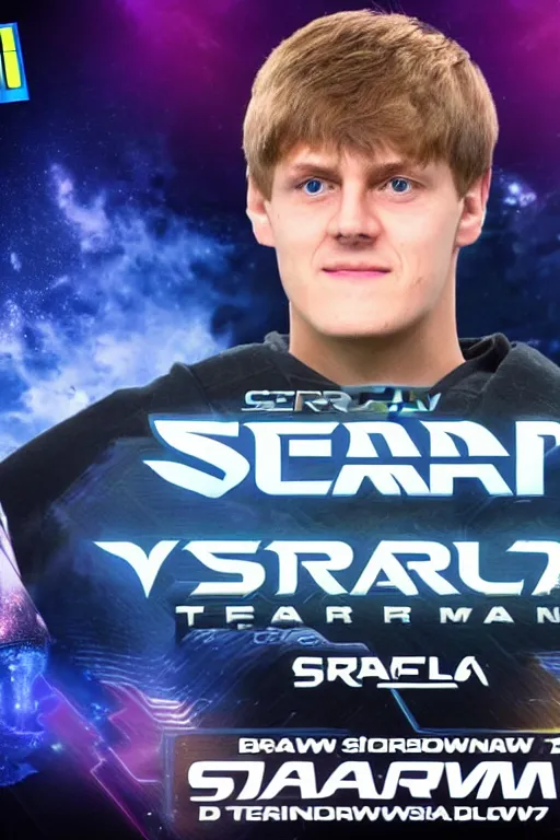 Prompt: serral wins the biggest starcraft tournament in the shadow dimension