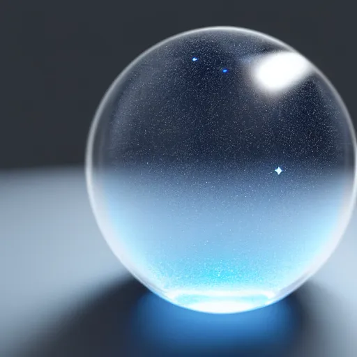 Prompt: glass sphere with a galaxy inside, 8 k, hd, dof, kodak film, volumetric lighting, subsurface scattering, photorealistic, octane render, details