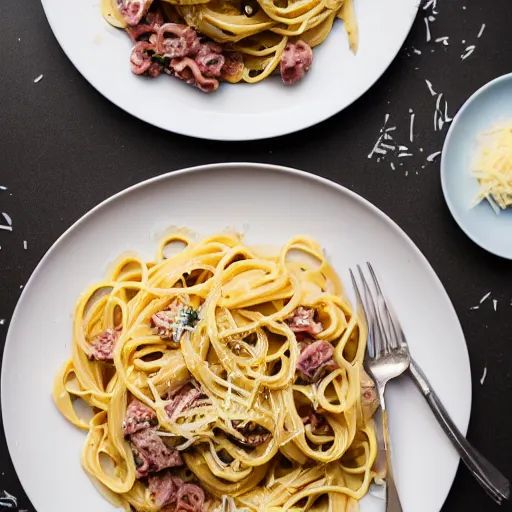 Image similar to pasta carbonara, canon eos r 3, f / 1. 4, iso 2 0 0, 1 / 1 6 0 s, 8 k, raw, unedited, symmetrical balance, in - frame