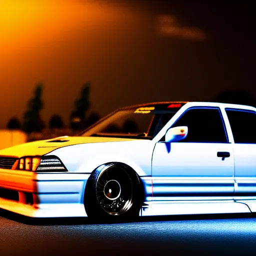 Image similar to a car JZX90 twin turbo drift at illegal car meet, Saitama prefecture, city midnight mist lights, cinematic lighting, photorealistic, highly detailed wheels, high detail