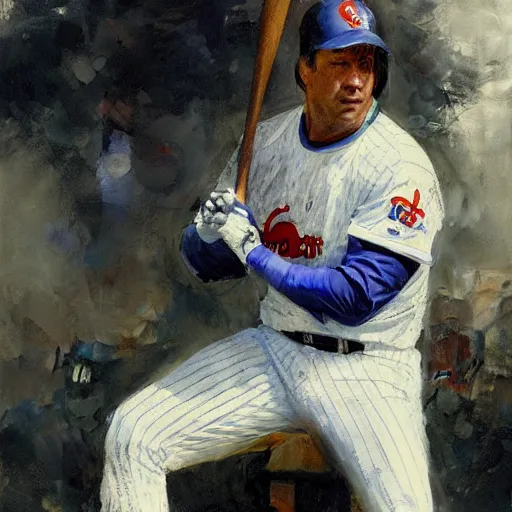 Image similar to portrait of gary carter, expos, by jeremy mann, anders zorn, greg rutkowski.