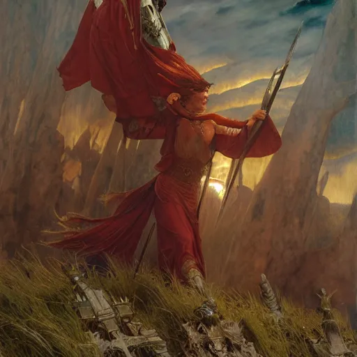 Image similar to Scene from The Northman (2022) featuring valkyries, drawn by Donato Giancola and Tom Bagshaw, Edmund Leighton, Alphonse Mucha, 4k, volumetric lighting, komorebi, intense battle scene award winning, octane render, hyperrealistic