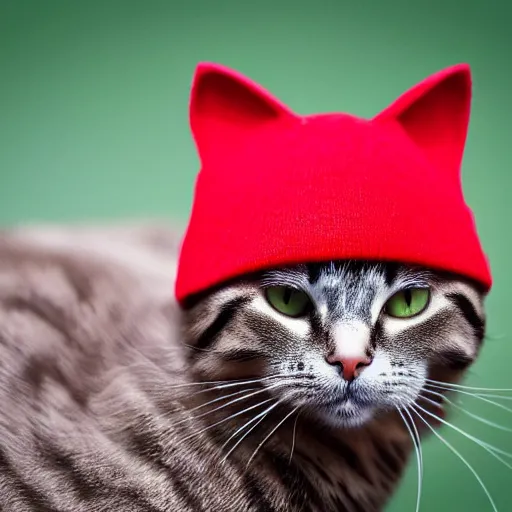 Image similar to Cat in red hat