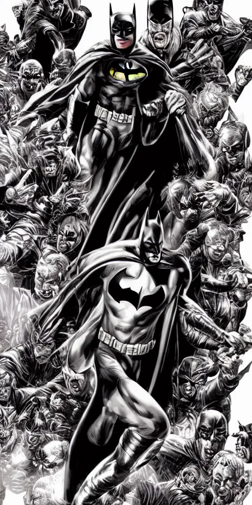 Image similar to full body batman character design by lee bermejo