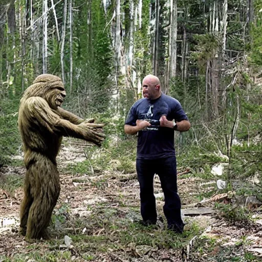 Prompt: Joe Rogan interviewing Bigfoot