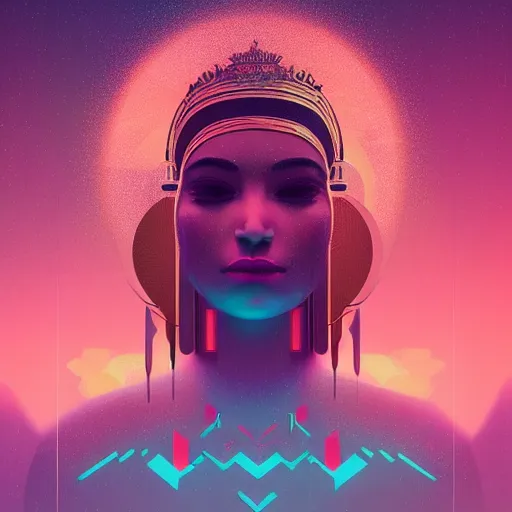 Image similar to a goddess by Petros Afshar and Beeple