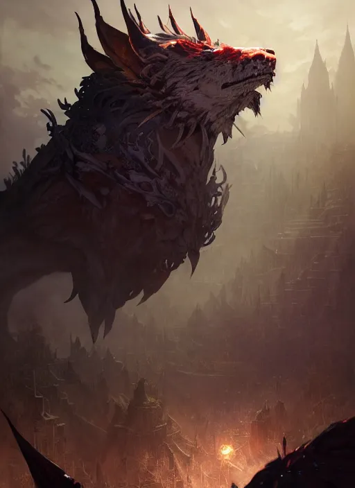 Image similar to Highly detailed portrait of Charr from Guild wars 2, Stephen Bliss, unreal engine, fantasy art by Greg Rutkowski, Loish, Rhads, ferdinand knab, Makoto Shinkai and Lois van baarle, ilya kuvshinov, rossdraws, Tom Bagshaw, alphonse mucha, global illumination, radiant light, detailed and intricate environment