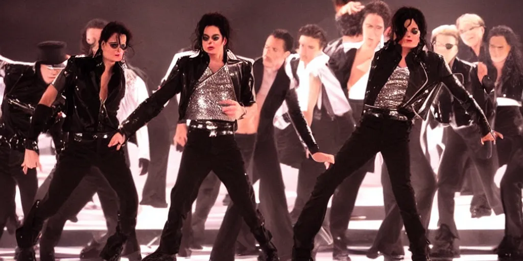 Image similar to michael jackson 2 0 0 9 wearing shades, alone, billie jean outfit, solo dance, this is it style, spotlight, stage, photo real, motion blur, by himself, real life, performing, spotted, ultra realistic face, accurate, 4 k, movie still, uhd, sharp, detailed, cinematic, render, modern