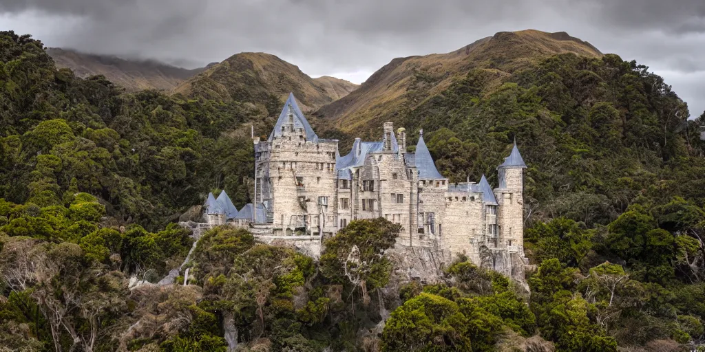 Prompt: castle in new zealand, high detail, high definition, photorealistic, 8k,