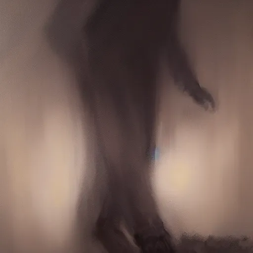 Prompt: creature ramping towards you in the dark, concept art, oil painting