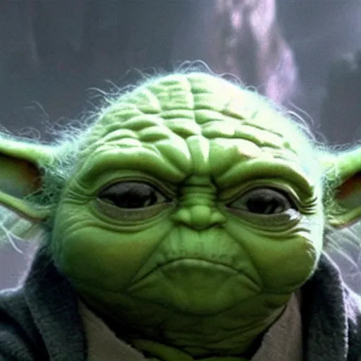 Image similar to furious angry evil big huge yoda