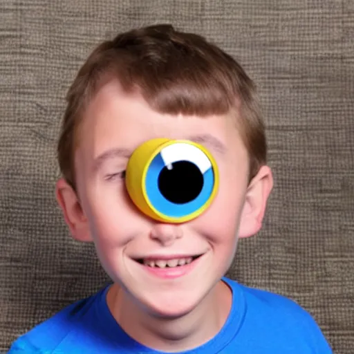 Image similar to 9 year old boy with googly eyes